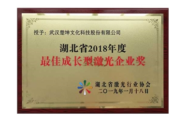 2019.01-湖北省2018年度最佳成長型激光企業(yè)獎